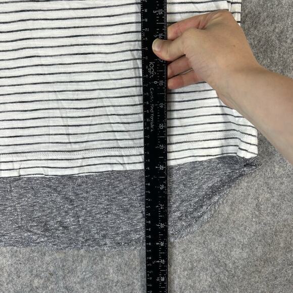 Vince Striped Slub Tank Top Women’s Small Striped Optic White Cotton Flaw - Picture 4 of 8